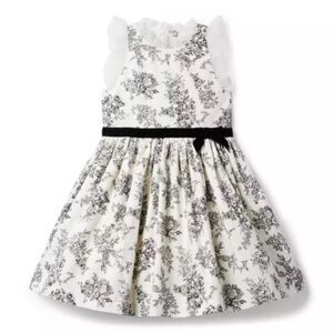 Janie & Jack Floral Toile Ruffle Dress